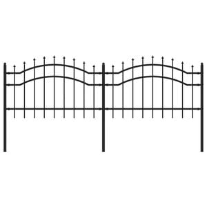 vidaXL Gartenzaun mit Speerspitze Schwarz 239 x 75 cm Pulverbeschichteter Stahl
