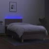 vidaXL Boxspringbett mit Matratze & LED Taupe 90x190 cm Stoff