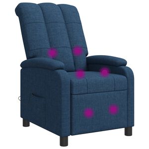vidaXL Massage Relaxsessel Blau Stoff