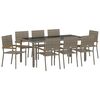 vidaXL Garten Essgruppe 9 Stk. Grau Poly-Rattan