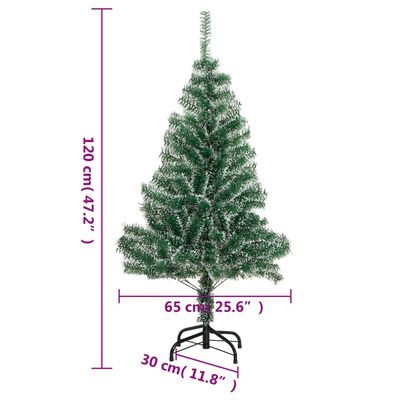 vidaXL Künstlicher Weihnachtsbaum mit Schnee 150 LEDs 120 cm