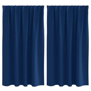 vidaXL Verdunkelungs-Vorh&auml;nge mit Ringen 2 pcs Dunkelblau 140 x 140 cm