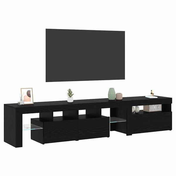 vidaXL TV-Schr&auml;nk 2 pcs Schwarz Eichen-Optik 200 x 36,5 x 40 cm