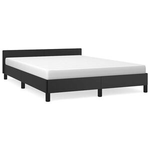 vidaXL Bettgestell mit Kopfteil ohne Matratze Schwarz 140x190 cm