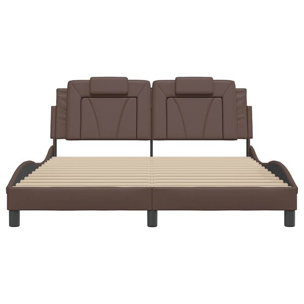 vidaXL Bettgestell "Viana" ohne Matratze Braun 160x200 cm Kunstleder