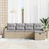 vidaXL Sofa Set mit Kissen mit Speicher Beige Poly-Rattan