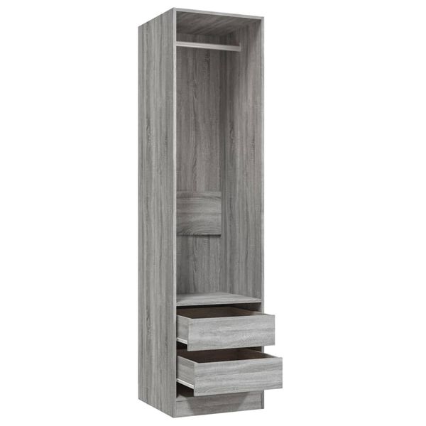 vidaXL Kleiderschrank mit Schubladen Grau Sonoma 50x50x200 cm