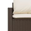 vidaXL 4-tlg. Garten-Sofagarnitur mit Kissen Braun Poly Rattan