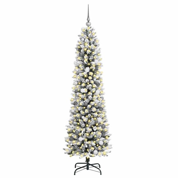 vidaXL K&uuml;nstlicher Weihnachtsbaum mit 300 LEDs mit St&auml;nder Wei&szlig; 210 cm