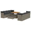 vidaXL Gartensofa-set 11 stk. Grau Poly-Rattan