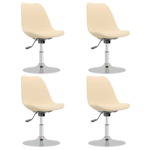 vidaXL Esszimmerst&uuml;hle 4 Stk. Drehbar Creme Stoff