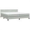 vidaXL Boxspringbett mit Matratze Hellgrau 180x220 cm Samt