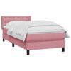vidaXL Boxspringbett mit Matratze Rosa 90x210 cm Samt