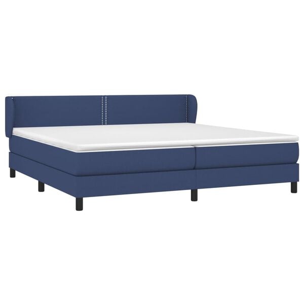 vidaXL Boxspringbett mit Matratze Blau 200x200 cm Stoff