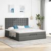 vidaXL Ottoman-Bett mit Matratze Dunkelgrau 180x200 cm Stoff