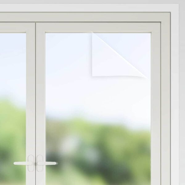 vidaXL Statisches Fensterfolie Frostiges Grau 90 x 2000 cm PVC