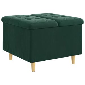 vidaXL Ottoman mit Stauraum Dunkelgr&uuml;n 60 x 60 x 45 cm Samt
