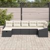 vidaXL Sofa Set mit Kissen mit Speicher 7 pcs Schwarz Poly-Rattan