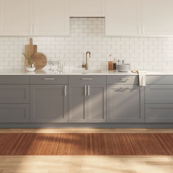 vidaXL Teppich Rechteckig Braun 80x300 cm Bambus