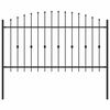 vidaXL Spie&szlig;zaun ASTEN 200 x 150 cm Pulverbeschichteter Stahl Schwarz