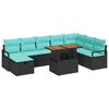 vidaXL Gartensofa-set 9 Stk. Schwarz Poly-Rattan
