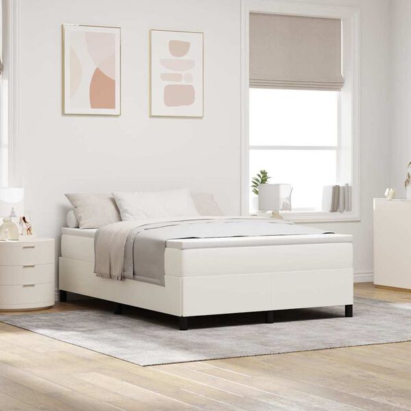 vidaXL Boxspringbett Creme 140 x 200 cm Samt