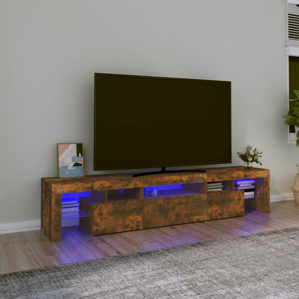 vidaXL TV-Schrank mit LED-Leuchten R&auml;uchereiche 200x36,5x40 cm
