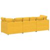 vidaXL Modulares Sofa mit Kissen Cordstoff Hellgelb