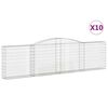 vidaXL Gabionen mit Hochbogen 10Stk. 400x30x100/120cm Verzinktes Eisen