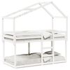 vidaXL Etagenbett mit Dach Wei&szlig; 75x190 cm Massivholz Kiefer