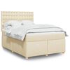 vidaXL Boxspringbett mit Matratze Creme 160x200 cm Stoff