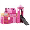 vidaXL Kinderhochbett mit Turm Rosa 80x200 cm Massivholz Kiefer