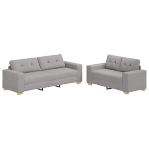 vidaXL Sofa 2 stk. Wolkengrau Leinenmischgewebe