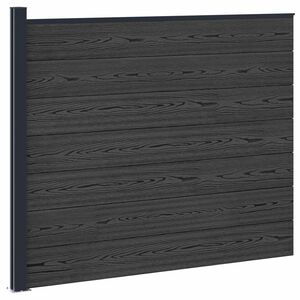 vidaXL Zaunelement WPC und Aluminium Schwarz