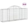 vidaXL Gabionen mit Hochbogen 10 Stk. 200x30x80/100cm Verzinktes Eisen