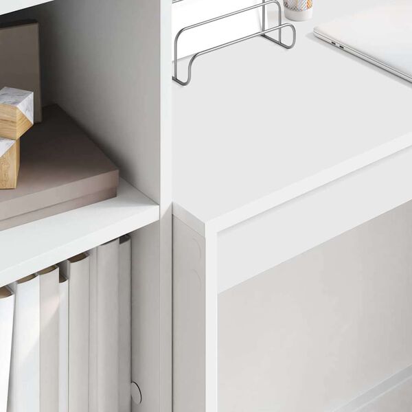 vidaXL Schreibtisch mit Schubladen 2 pcs Wei&szlig;