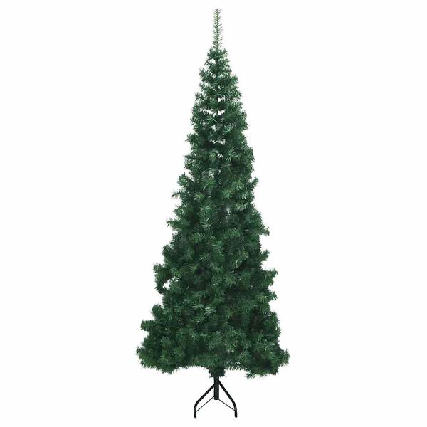 vidaXL K&uuml;nstlicher Eck-Weihnachtsbaum Gr&uuml;n 210 cm PVC