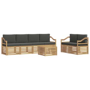vidaXL Outdoor-Sofagarnitur 7 stk. Wei&szlig; und Anthrazit Polyester