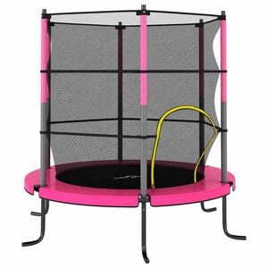 vidaXL Trampolin mit Sicherheitsnetz Rund 140x160 cm Rosa
