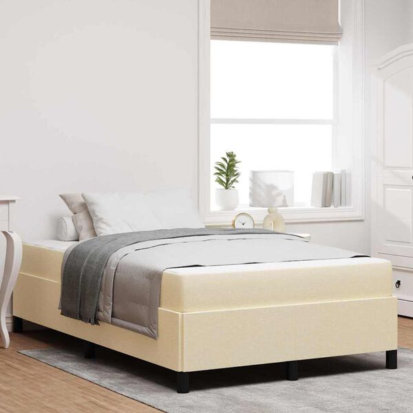 vidaXL Boxspringbett Creme und Schwarz 120 x 190 cm