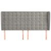 vidaXL Kopfteil mit Ohren Hellgrau 203x23x118/128 cm Samt