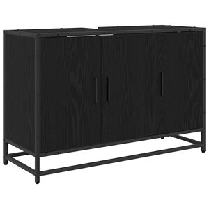 vidaXL Badezimmerschrank Schwarz Eichen-Optik 90 x 33 x 60 cm