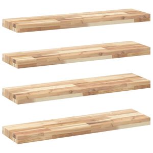 vidaXL Schweberegale 4 Stk. 80x20x4 cm Massivholz Akazie Unbehandelt