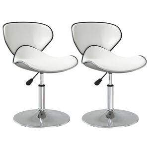 vidaXL Esszimmerst&uuml;hle 2 Stk. Wei&szlig; Kunstleder