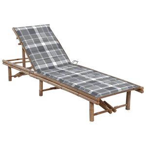 vidaXL Garten-Sonnenliege mit Auflage Bambus
