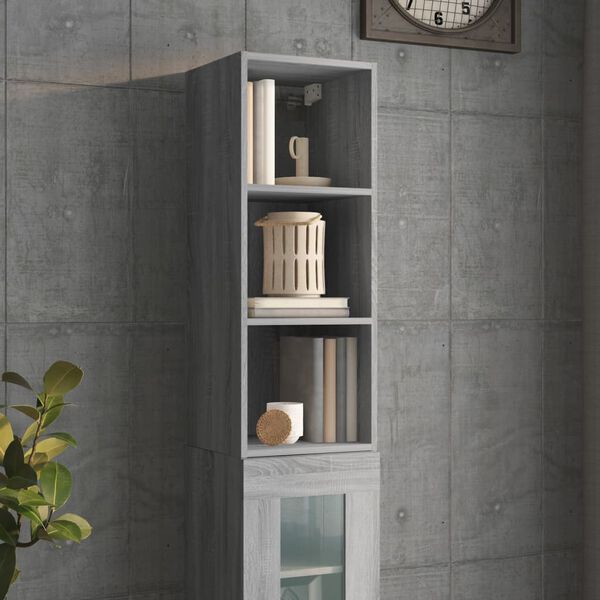 vidaXL Wandschrank Grau Sonoma 34,5x32,5x90 cm Holzwerkstoff