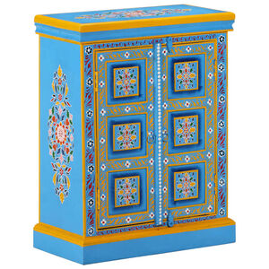 vidaXL Sideboard Massivholz Mango T&uuml;rkis Handbemalt