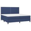 vidaXL Boxspringbett mit Matratze & LED Blau 200x200 cm Stoff
