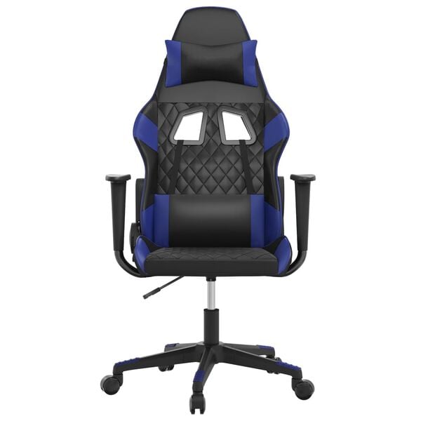 vidaXL Gaming-Stuhl mit Massagefunktion Schwarz und Blau Kunstleder