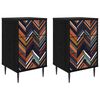 vidaXL Nachttisch OMMEN 2 stk. Schwarz Eichen-Optik 36 x 33 x 61 cm